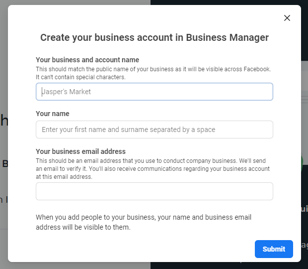 Enter your business details